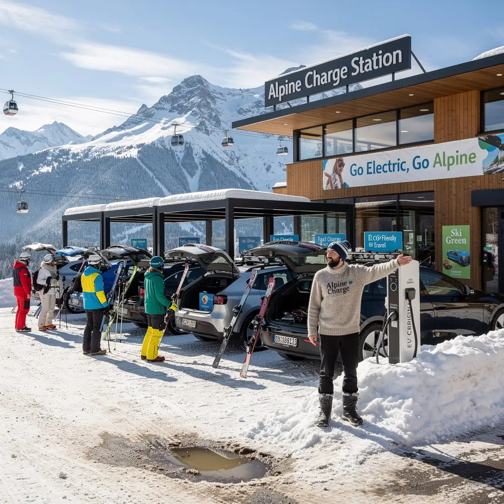 Infotafel, die die VerfГјgbarkeit von Ladestationen und die nГ¤chsten Ziele anzeigt.