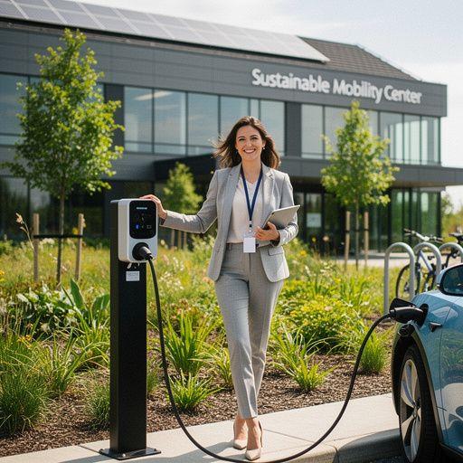 Techniker, der eine Schnellladestation für Elektrofahrzeuge wartet