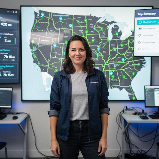 Fahrzeugladekabel, das an einer Schnellladestation angeschlossen ist